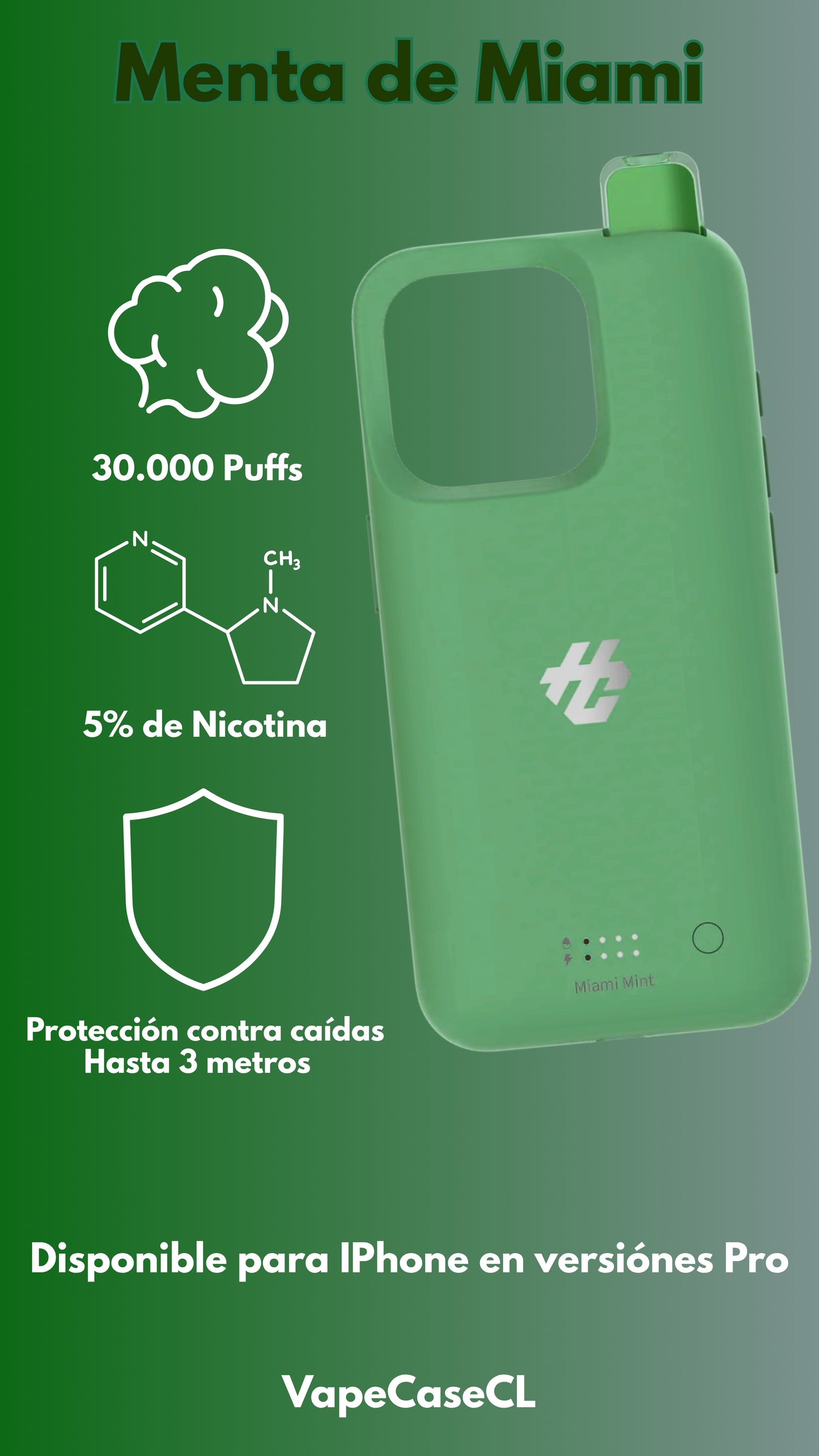 VapeCase Sabor Menta de Miami